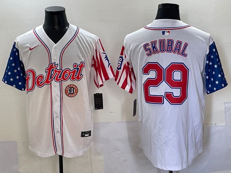 Men Detroit Tigers 29 Skubal White a generation of national flags Jointly Name 2025 Nike MLB Jersey style 5